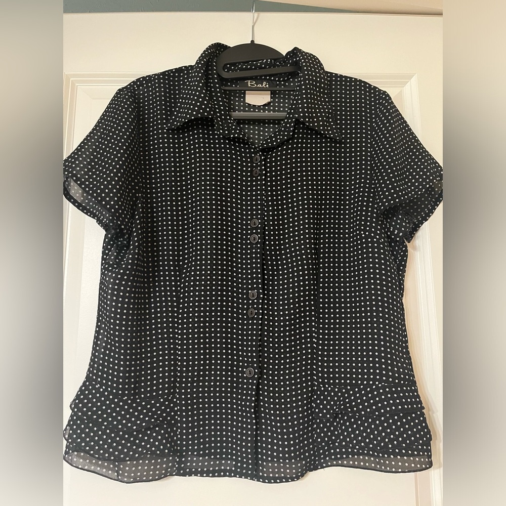 Bali Black Polka Dot Women's Top
